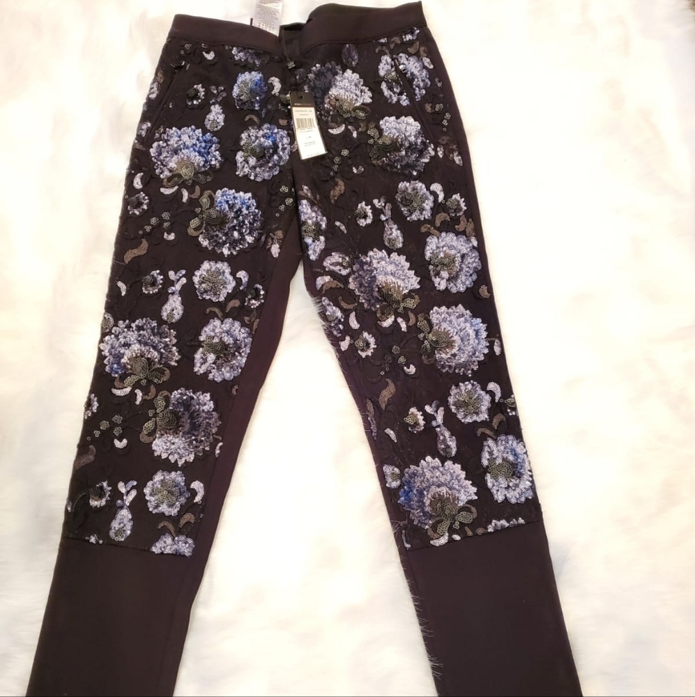 BCBGMAXAZRIA JACQUARD COMBO PANTS